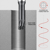 Fraise à fileter à trois dents BSPT pour filetage de tuyaux en acier, fraise à fileter CNC en carbure revêtu, usage général, spirale interne profonde
