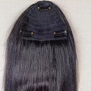 HQ pièces de cheveux humains cuticule naturelle alignée <span class=keywords><strong>frange</strong></span> de cheveux humains pince à <span class=keywords><strong>frange</strong></span> de densité épaisse en <span class=keywords><strong>frange</strong></span> de <span class=keywords><strong>rideau</strong></span> blond - Product Image 1