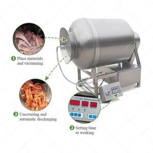 Sistema de enfriamiento de vaso de carne Marinate Vacuum Marinator de uso comercial Máquina de motor de acero inoxidable de gran capacidad para procesamiento - Product Image 4