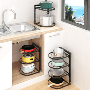 Type debout cuisine ménage quatre couches <span class=keywords><strong>mettre</strong></span> Pot Rack comptoir multifonctionnel <span class=keywords><strong>sous</strong></span> l'évier armoire cuisine supports de rangement - Product Image 5