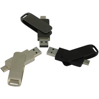 Flash Drive USB 2.0 OTG Logo Kustom 16GB/32GB/64GB 3-in-1 Casing Metal Baru Garansi 3 Tahun