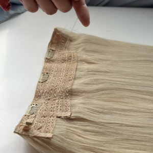 Flip in Hair Trame 100% Machine À Coudre Double Couleur Extensions de Trame de Cheveux Humains clip dans les cheveux 2024 Blonde Double Dessiné Remy - Product Image 6