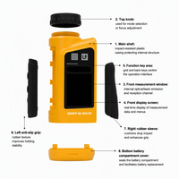 Télémètre laser de golf industriel Elvis 8X TK-U2000 avec fonction pente, portée 2000m, mesure d'inclinaison 905nm, IP54, rechargeable, métal et ABS