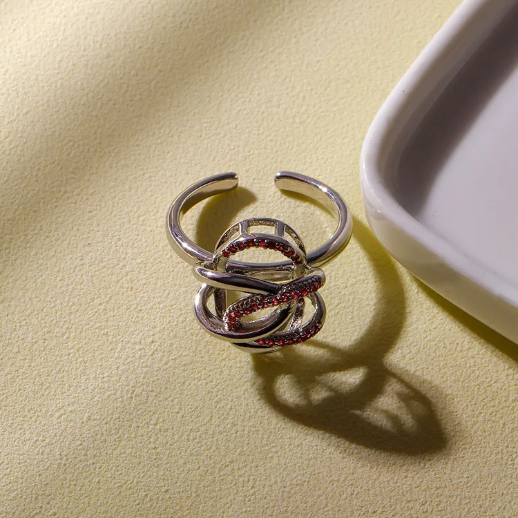 Anéis ajustáveis de aço inoxidável personalizados, prata, zircônia, promessa, anéis de noivado, joia para mulheres