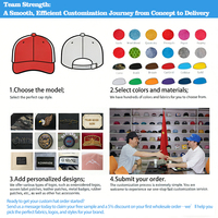 Casquette en polyester imperméable à 5 panneaux avec logo personnalisé, bicolore, en maille, avec patchs en caoutchouc PVC pour hommes et femmes, idéale pour le sport et la course à pied.