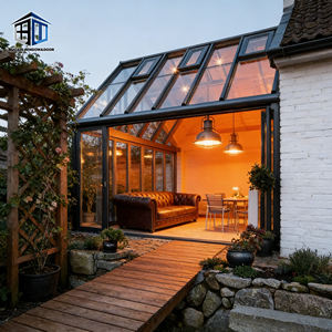 Solárium de Aluminio 6063-T6 para Jardín Exterior, Invernadero con Techo Curvo o Arqueado, Uso en las Cuatro Estaciones, Extensión Moderna para el Hogar - Product Image 3