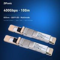 Émetteur-récepteur optique ZIFonic 400 Gbit/s QSFP-DD SR8 850 nm Multimode 100 m MPO-16 PAM4 Module Fibre Optique pour Centre de Données Spine Uplink