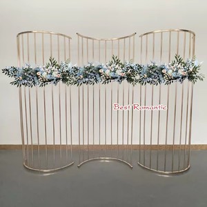 Dekorasi Pernikahan untuk Latar Panggung Resepsi, Ornamen Dekoratif, Layar Besi Setengah Lingkaran Berbentuk Lengkung dengan Garis - Product Image 4