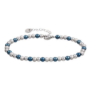 Su Geçirmez Klasik Paslanmaz Çelik Takı Unisex Yüksek Kaliteli Şık Kum Topu Parlak Boncuklu Karışık Renkli Esnek Bileklik - Product Image 6