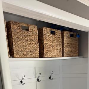 Paniers cubes en osier pliables, tressés à la main en jacinthe d'eau, organisateurs de linge, paniers de rangement en jacinthe d'eau tressée - Product Image 5