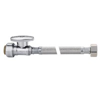 911831A Robinet d'angle 1/2"FIP X 1/2"PEX avec connecteur SUS304 moderne sans plomb, tuyau métallique tressé flexible durable CUPC NSF