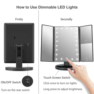 Vergrößerungs-Dreifach-Schmink spiegel Smart Touch Control Beleuchteter Stehpult LED-Lichts piegel Kosmetik spiegel - Product Image 3