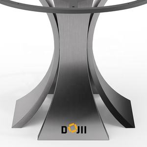 طاولة على شكل تيوليب ملتوية قاعدة معدنية قاعدة تراستل ببودرة معدنية سوداء قاعدة طاولة بوق فولاذية مغلفة - Product Image 6