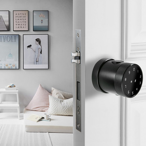 Smart Home Bedroom Rotary Lock Tuya App Fingerprint <strong>Digital</strong> Ball Keyless Electronic Security WiFi Aluminum Alloy Wood <strong>Door</strong> - Product Image 1