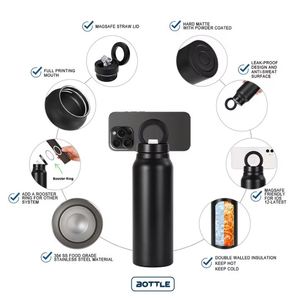 Gym Water <b>Bottle</b> 24 oz Stainless Steel Water <b>Bottle</b> 750ml Thermal Flask Vacuum Insulated Water <b>Bottle</b> with Magnetic Phone Holder - Product Image 2