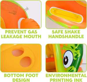 Bateau gonflable pour bébé MAKE WAVES en PVC avec auvent 28x22 pouces pour les jeux des enfants dans la piscine et le lac - Product Image 5