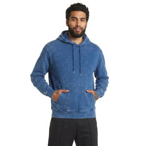 Sudadera con capucha gris de diseño OEM al por mayor, estilo streetwear, con lavado ácido, vintage, para hombre, de peso pesado 2026 - Product Image 1