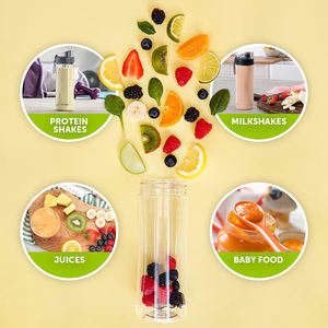 主动个人搅拌机和冰沙制造商 | 350W | 2个便携式混合活性瓶 (600毫升) | 防漏盖 | 白色和粉色 - Product Image 6