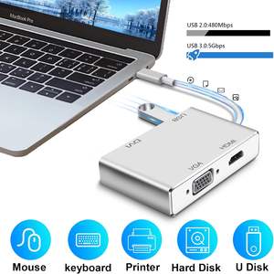 Hub adattatore video USB-C/VGA/<span class=keywords><strong>DVI</strong></span> 4K con 4 porte per connettori Mac/PC/iPad/XPS-maschio/femmina - Product Image 5