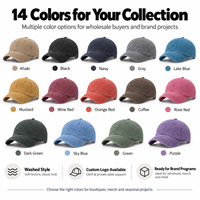 Casquette de baseball personnalisée délavée style vintage, casquette ajustable à visière incurvée avec logo brodé, 14 couleurs, vente en gros en vrac