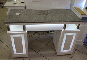 <span class=keywords><strong>Table</strong></span> de manucure professionnelle pour ongles <span class=keywords><strong>Table</strong></span> à ongles en marbre blanc avec aspiration - Product Image 5