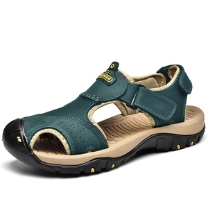 <span class=keywords><strong>Sandales</strong></span> d'extérieur en <span class=keywords><strong>cuir</strong></span> marron pour hommes, vente en gros d'usine - Chaussures décontractées à bout renforcé, fermeture auto-agrippante et <span class=keywords><strong>semelle</strong></span> épaisse antidérapante - Product Image 6