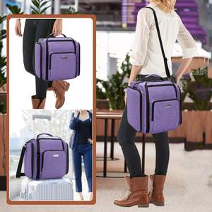 Trousse de maquillage de voyage multifonctionnelle, sac de maquillage en nylon tendance avec 4 pochettes intérieures amovibles à fermeture éclair, logo personnalisé - Product Image 4