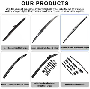 Escobilla Limpiaparabrisas Multifuncional Sin Marco de Caucho Natural con Estructura Sin Huesos y Recubrimiento de Silicona, 16 Adaptadores para - Product Image 2