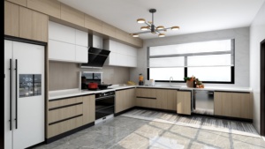 באלום מטבח מודרני מותאם אישית ארונות שלמות ארונות עץ מטבח מסעדה ריהוט עם מחיר המפעל - Product Image 3