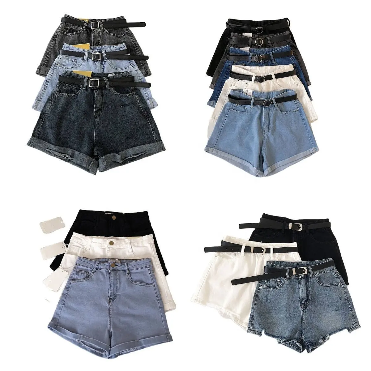 Calças jeans clássicas femininas para cowboys, shorts jeans de verão, moda clássica, estilo alto, simples e reto, novidade clássica para mulheres, novidade de 2024