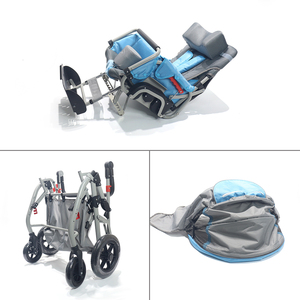 Silla de ruedas manual de cochecitos adaptable OEM con respaldo reclinable para niños con parálisis cerebral - Product Image 6