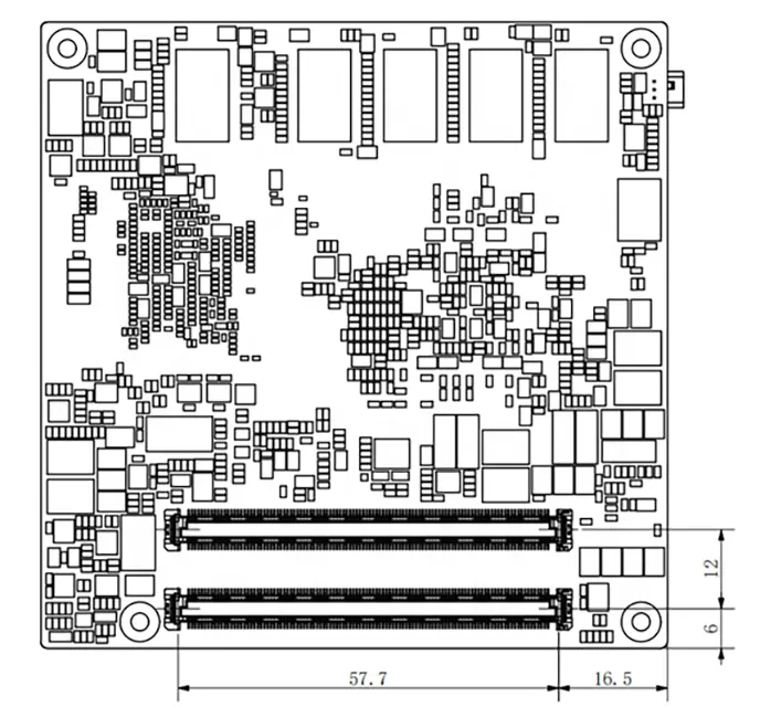 Mới ls3a5000 Quad-core Bộ vi xử lý com-express nhỏ gọn nhúng Bo mạch chủ 95mm * 95mm công nghiệp DDR4 HDMI USB 8GB Máy tính để bàn