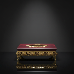 Caja de Pañuelos de Lujo QIAN HU <span class=keywords><strong>2026</strong></span>, Estilo Vintage Real, Metal Dorado con Efecto Madera, Porta Servilletas Rectangular, Resistente - Product Image 1