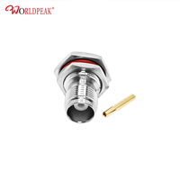 Connecteur coaxial RF plaqué argent TNC, connecteurs TNC femelle pour câble coaxial RG405
