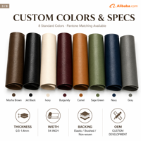 Cuir synthétique PU à grain croisé, imperméable, résistant à l'abrasion, anti-moisissure, avec support tricoté, épaisseur 0,5-1,4 mm, matériau pour chaussures