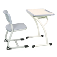 Muebles Escolares para Aula, Diseño Ergonómico Moderno, Estructura Resistente, Conjunto de Mesa y Silla Individual para Estudiantes, Duradero con Cesta de Almacenamiento