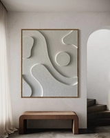 Art mural minimaliste personnalisé abstrait en relief texturé 3D Décor sculptural Boho Wabi-Sabi Peinture pour la maison Salon