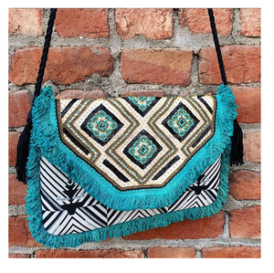 Bolso de mano de lujo para mujer, bolso de mano para fiesta de noche, personalizable, estilo bohemio, cremallera, bolso de mensajero nupcial bordado - Product Image 1