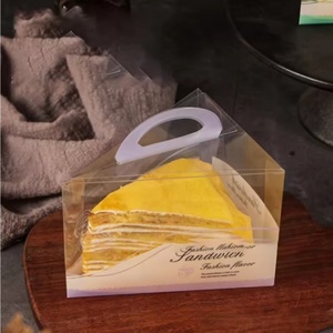 Portable <b>Clear</b> PET Triangle Mousse <b>Cake</b> <b>Box</b> Food Grade Bento Container Bakery Slice <b>Cake</b> Packaging Disposable Bento <b>Box</b> Food - Product Image 4