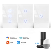 Pour Tuya Smart Life Controlled 1 2 3 4 voies à distance Wifi interrupteur d'éclairage intelligent Alexa écran tactile vocal Durable PC usine directe
