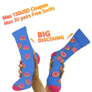 Calcetines coloridos para hombre, calcetín de negocios, 100% algodón, con tu propio logotipo personalizado