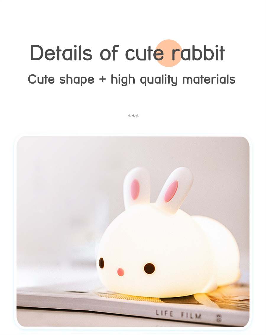USB rechargeable cat silicone night light touch sensor LED lamp of bedroom the head of a bed with remote control children gifts
