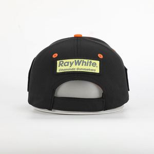 Casquettes de baseball brodées personnalisées OEM pour hommes, en tissu respirant de haute qualité, 6 panneaux, noires, avec logo et passepoil - Product Image 5