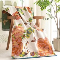 100% Cotton Five-Layer Gauze Bath Towel Floral Printed Quick-Drying Absorbent Comfortable Large Towel for Adults Beach Towels