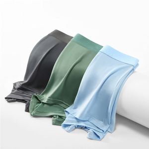 Ultra-Thin Summer <b>Boxer</b> Briefs for Men Seamless Ice Silk Cool Breathable Quick-Drying Mid-Waist Shorts Sexy Factory Direct - Product Image 1