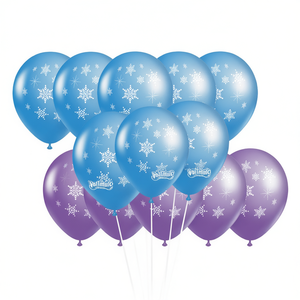 Party Love Balloon Snowflake 12 Pcs Blue <b>Purple</b> Latex Party <b>Decorations</b> <b>Christmas</b> - Product Image 2