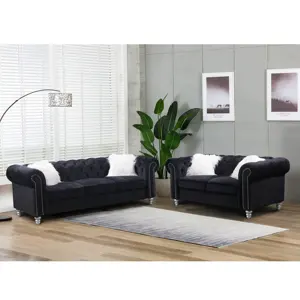 NOVA traditionelles Design 1 2 3 Sitze Chesterfield Sofa Samt geteiltes Couchset Holzrahmen Liebessessel gepolsterte Liegestühle Sofas