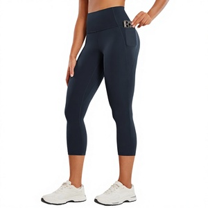 Leggings de yoga à taille haute élastique imprimés, extensibles dans quatre directions, style bootcut longueur genou, en Spandex/Polyester pour femmes - Product Image 3