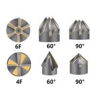 Fraise à chanfreiner, fraise à débavurer, fraise à rainurer en V, en acier rapide pour centre d'usinage CNC OEM 60/90/120