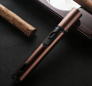 Windproof Jet Torch Lighter <b>Large</b> Capacity Refillable Butane for Cigar Portable Outdoor <b>BBQ</b> Custom Logo Wholesale Bulk - Product Image 5